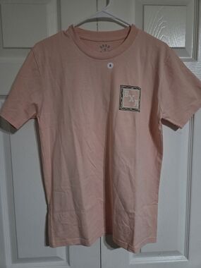BORN X RAISED Pink Short-Sleeve Tee with Chest Graphic